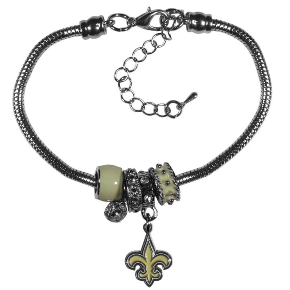 Siskiyou NFL Womens New Orleans Saints Euro Bead Bracelet